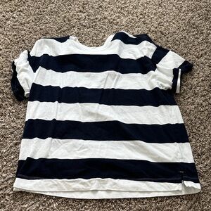 Striped Kids Shirt - Navy and White